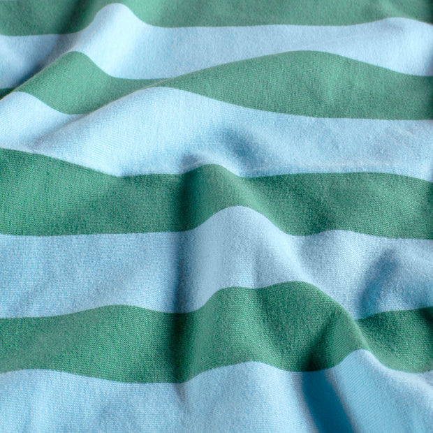 French Terry fabric Stripes Baby Blue