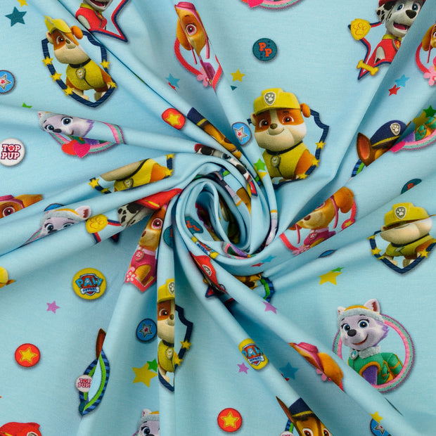 Cotton Jersey fabric Sky Blue digital printed 