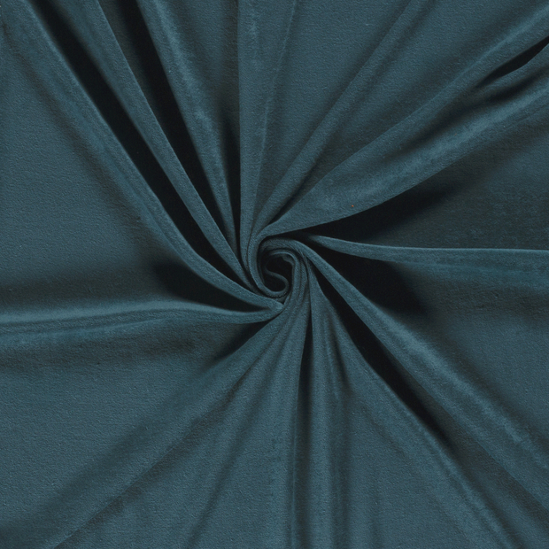 Stretch terry fabric Petrol 