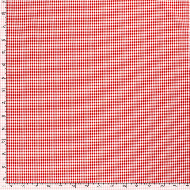 Cotton Poplin fabric Checks Red