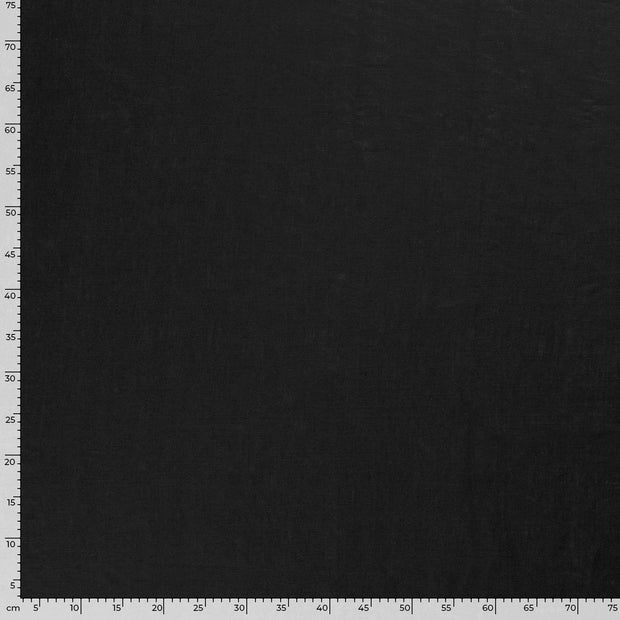 Lin tissu Unicolore Noir