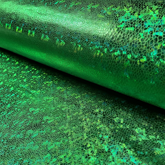 Lamé foiled Snakes Green