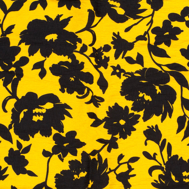 Viscose Nylon Crepe fabrik Blumen Ocker