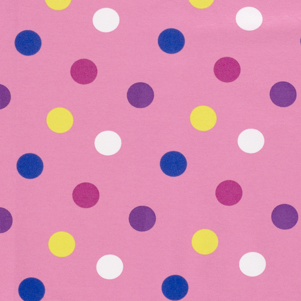 French Terry fabric Dots Pink