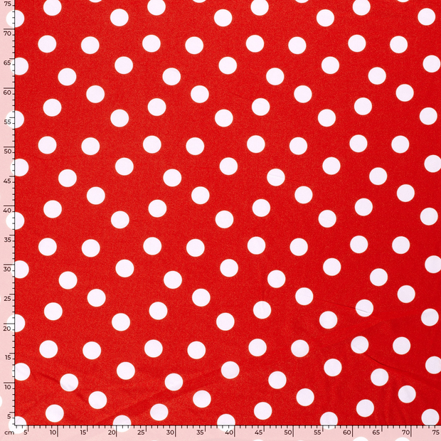 Power Stretch fabric Dots Red