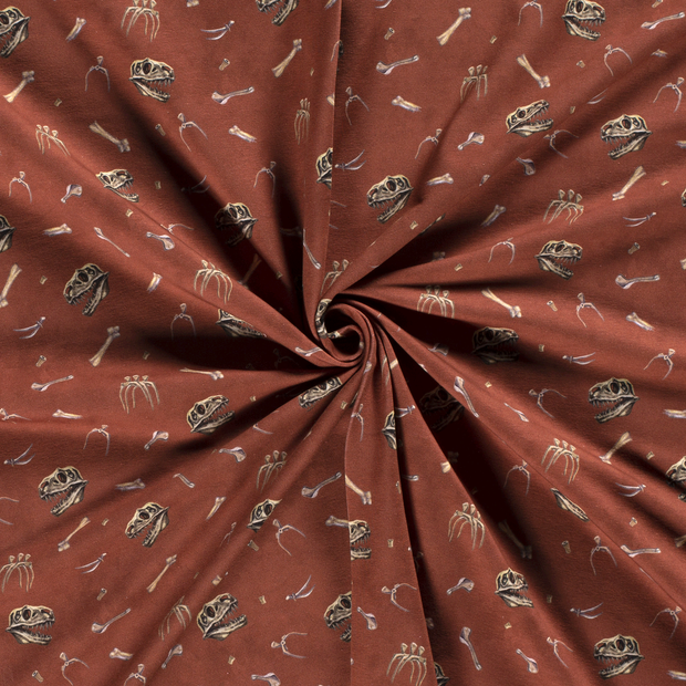 French Terry fabric Brique digital printed 