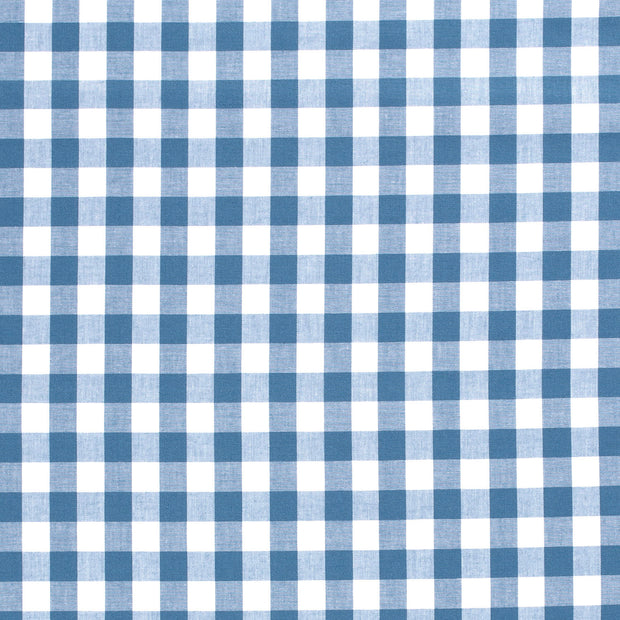 Cotton Poplin fabric Checks Indigo