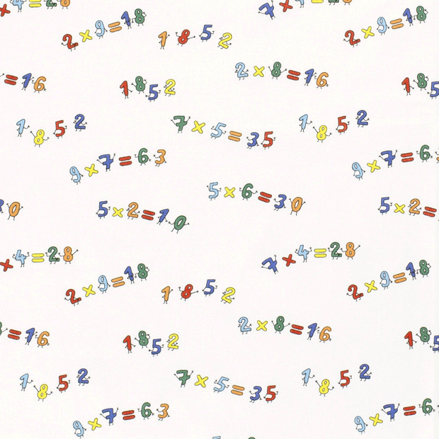 Cotton Poplin fabric Numbers Optical White