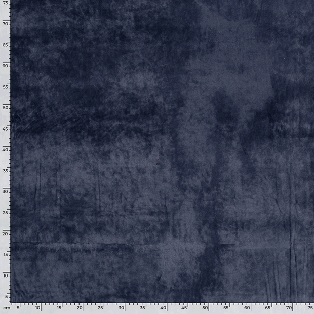 Velours tissu Unicolore Bleu acier