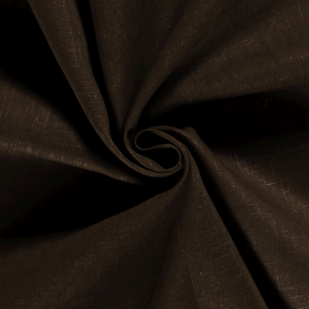 Lin tissu Unicolore Marron Foncé