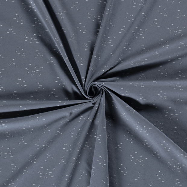 Jersey fabric Indigo dyed and printed 