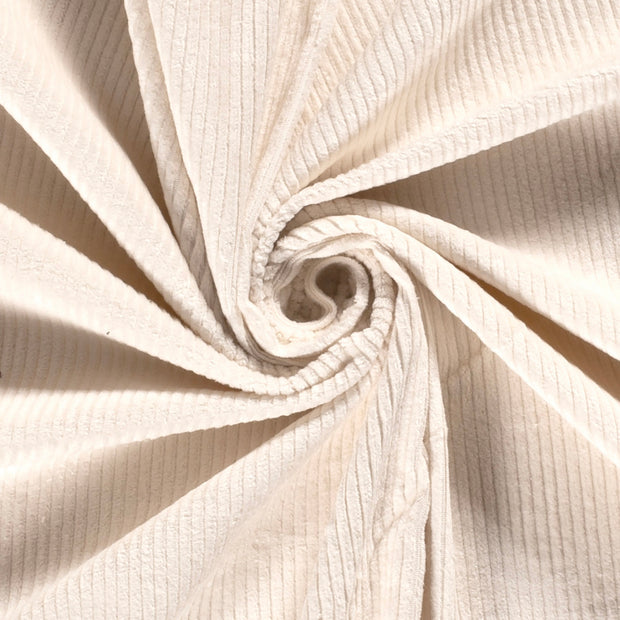 Jumbo Cord Stretch 6w fabric Unicolour Off White