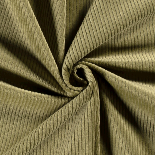 Corduroy 4.5w fabric Unicolour Olive Green