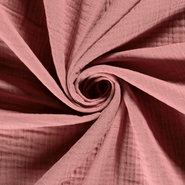 Muslin Triple Layer fabric Unicolour Pink