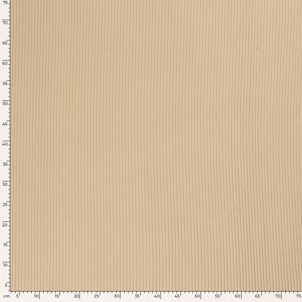 Rib Jersey fabric Unicolour Beige