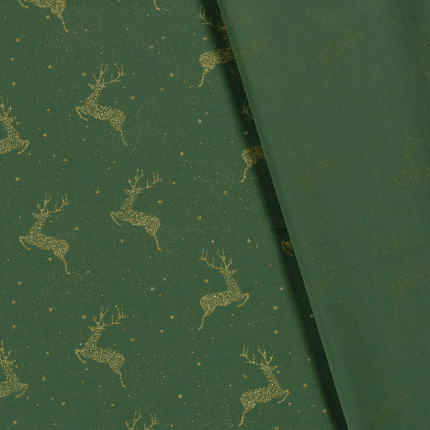 Cotton Poplin fabric Christmas printed and foil 