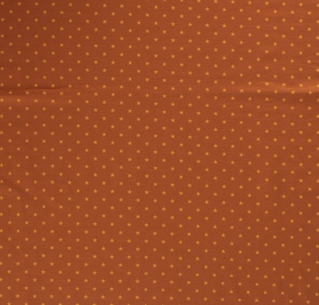 Jersey fabric Stars Brique