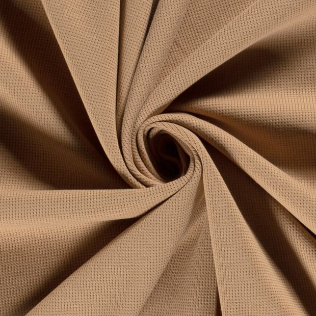 Knitted Waffle fabric Unicolour Nutmeg