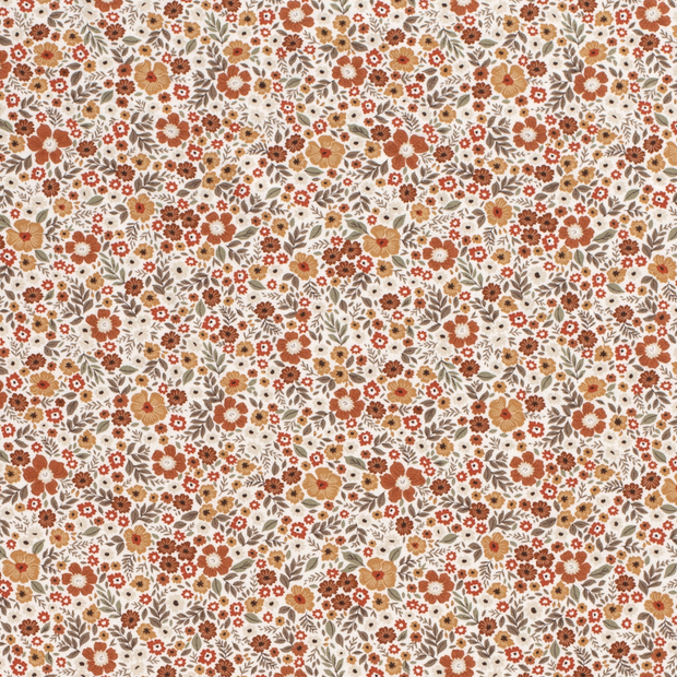 Jersey fabric Flowers Off White