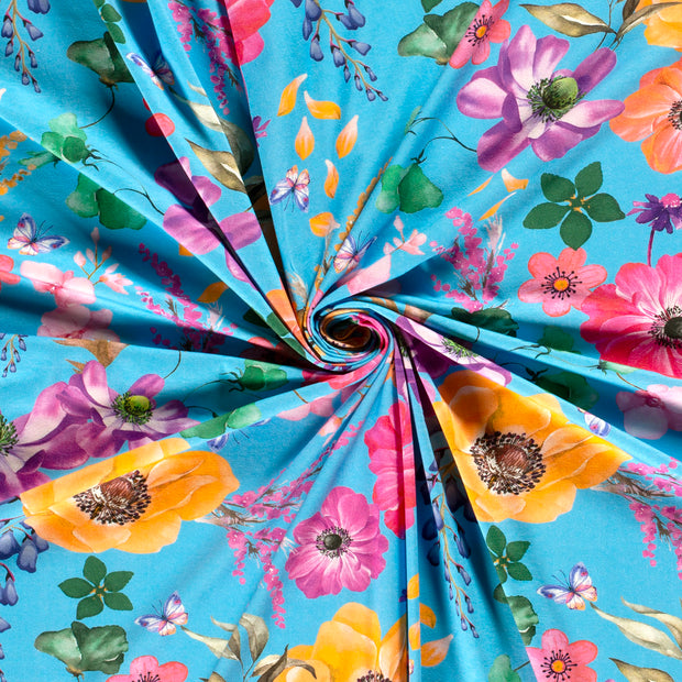 Jersey fabric Aqua digital printed 