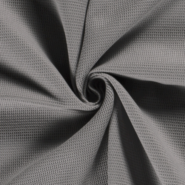 Waffle piqué fabric Unicolour Grey