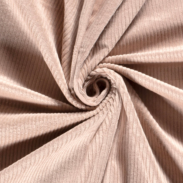 Jumbo Cord Stretch 6w fabric Unicolour Old Pink