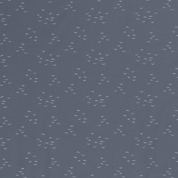 Jersey fabric Birds Indigo