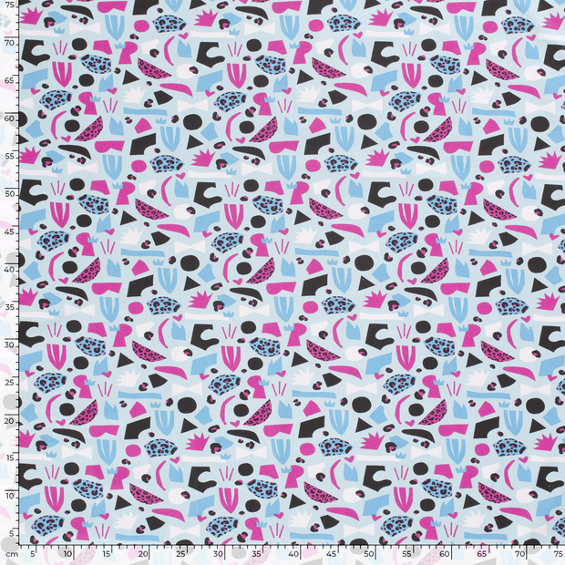 Jersey fabric Abstract Baby Blue