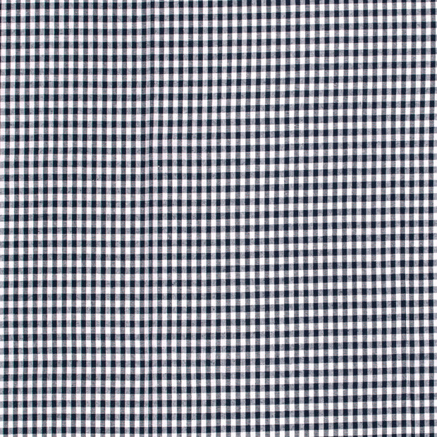 Cotton Poplin fabric Checks Navy