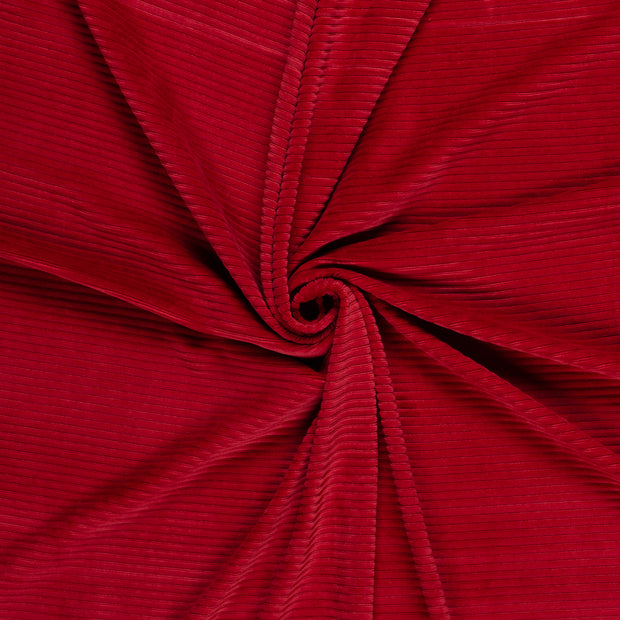 Nicky Velours Rib tela Rojo oscuro 