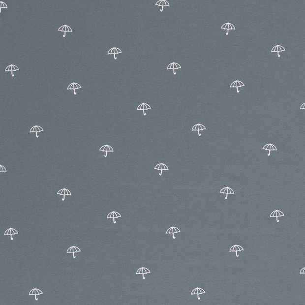 Jersey fabric Umbrellas Indigo