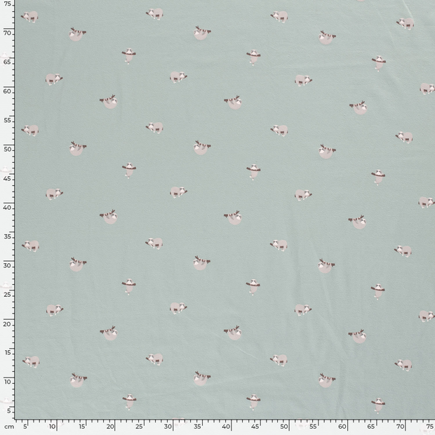 Jersey fabric Animals Baby Blue