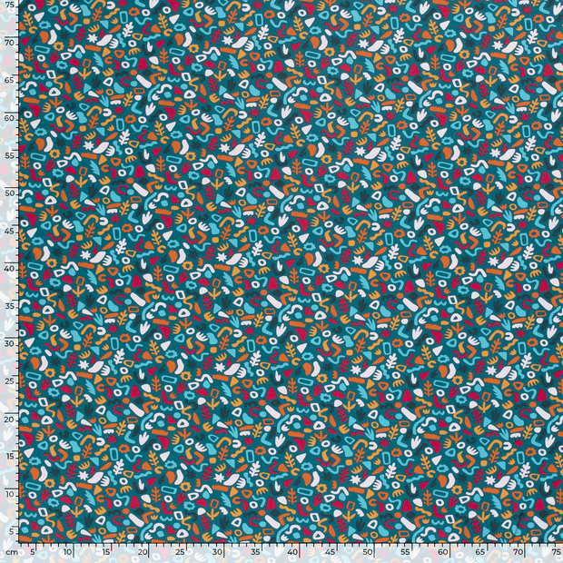 Jersey fabric Abstract Petrol
