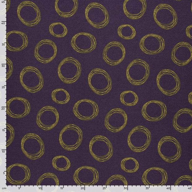Viscose Nylon Jersey fabric Circles Magenta