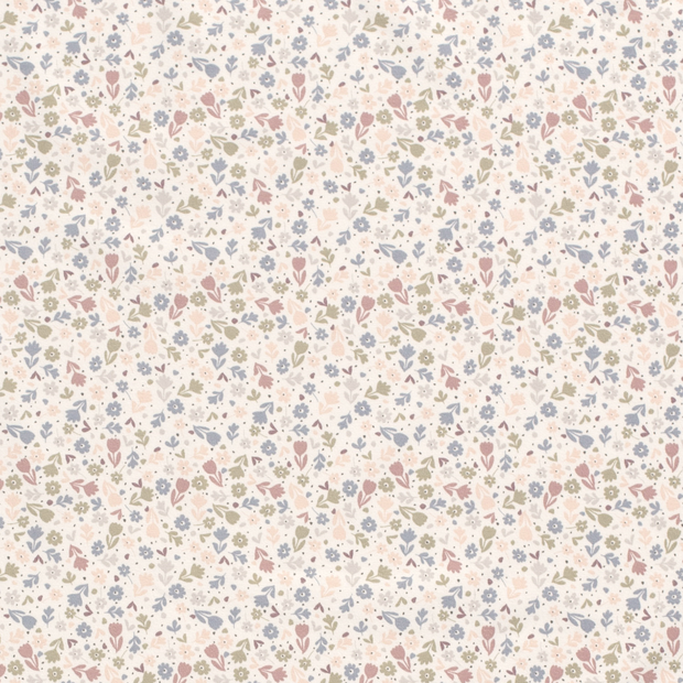 Jersey fabric Flowers Off White
