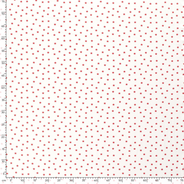 Cotton Jersey fabric Stars Optical White