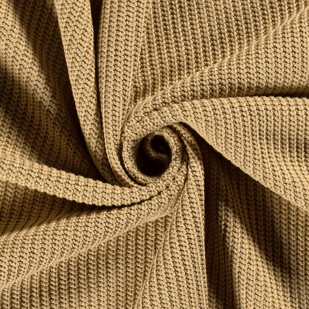 Heavy Knit stof Kabelstof Camel