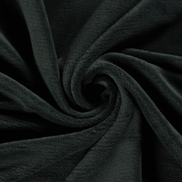 Wellness Fleece fabrik Uni Dunkelgrün