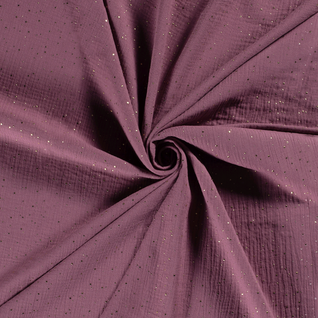 Muslin fabric Old Pink dew drops 
