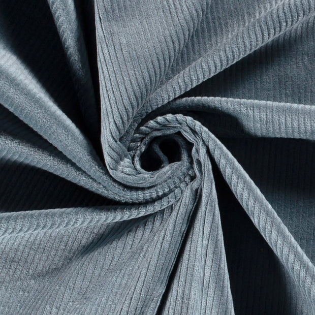 Jumbo Cord Stretch 6w fabric Unicolour Steel Blue
