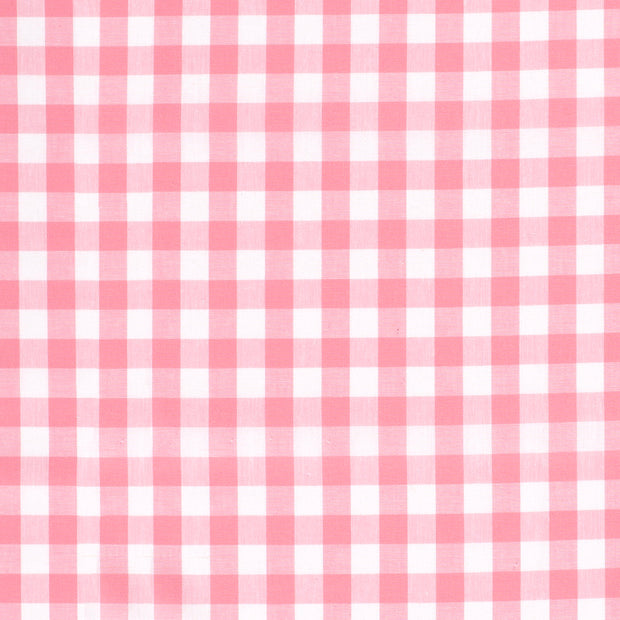 Cotton Poplin fabric Checks Pink