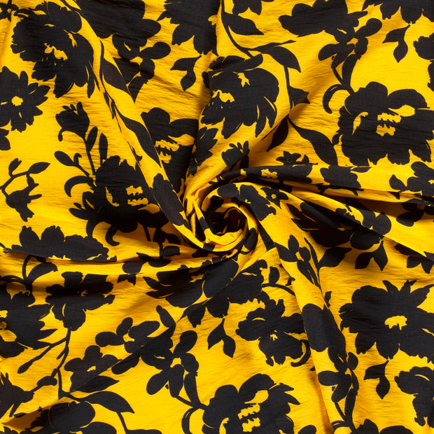 Viscose Nylon Crepe fabrik Ocker bedruckt 
