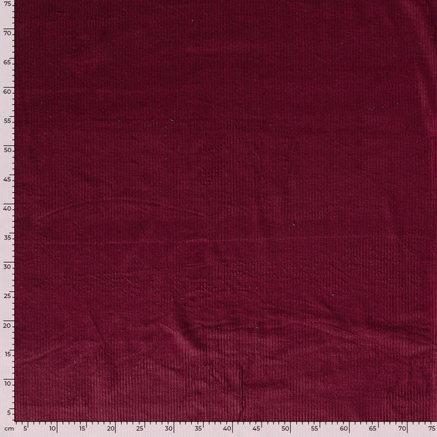 Jumbo Cord Stretch 6w fabric Unicolour Bordeaux