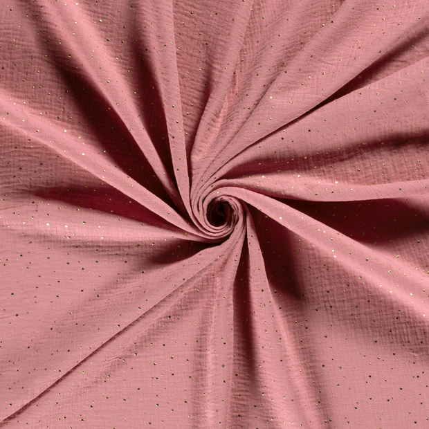 Muselina tela Rosa claro dew drops 