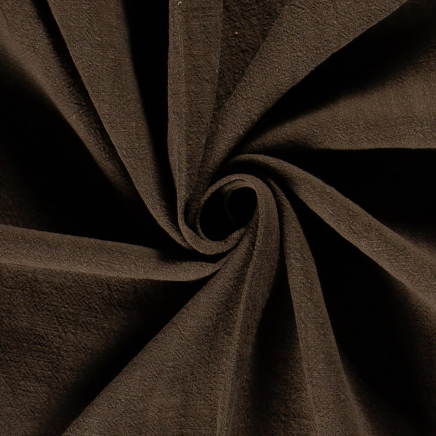 Linen fabric Unicolour Brown