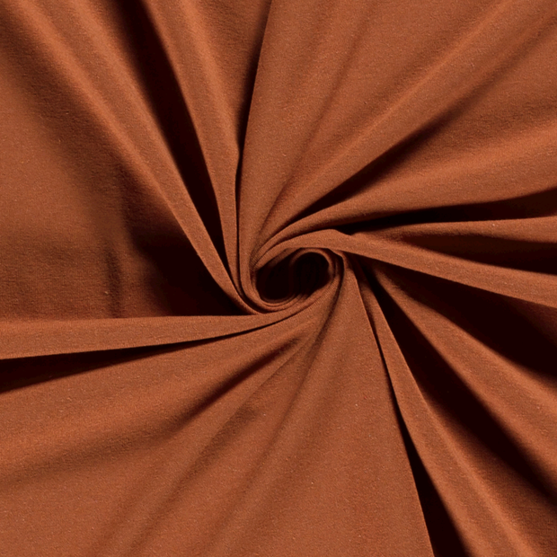 Jersey fabric Unicolour Brique