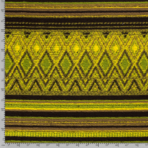 Heavy Knit fabric Abstract Green