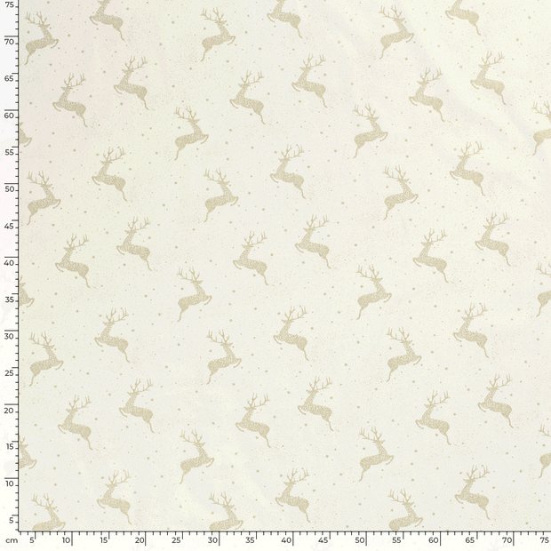 Cotton Poplin fabric Christmas Off White