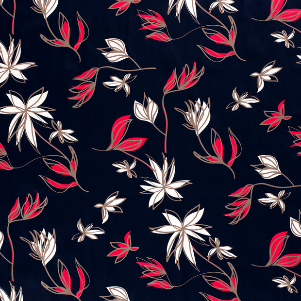 Cotton Satin fabric Navy silk matte 