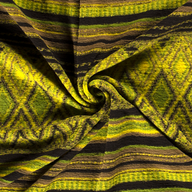 Heavy Knit fabric Green brushed 